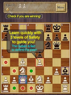 chess screenshot with show danger option