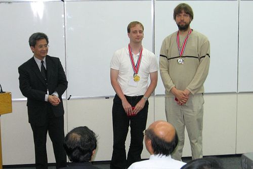 Mark Winands with Jan Willemson, medal ceremony Clobber tournament